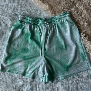nike green tie dye shorts